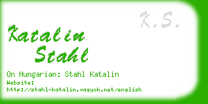 katalin stahl business card